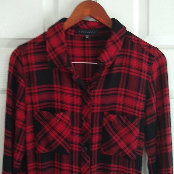 Sanctuary Buffalo plaid button down dress size xs - Picture 5 of 8